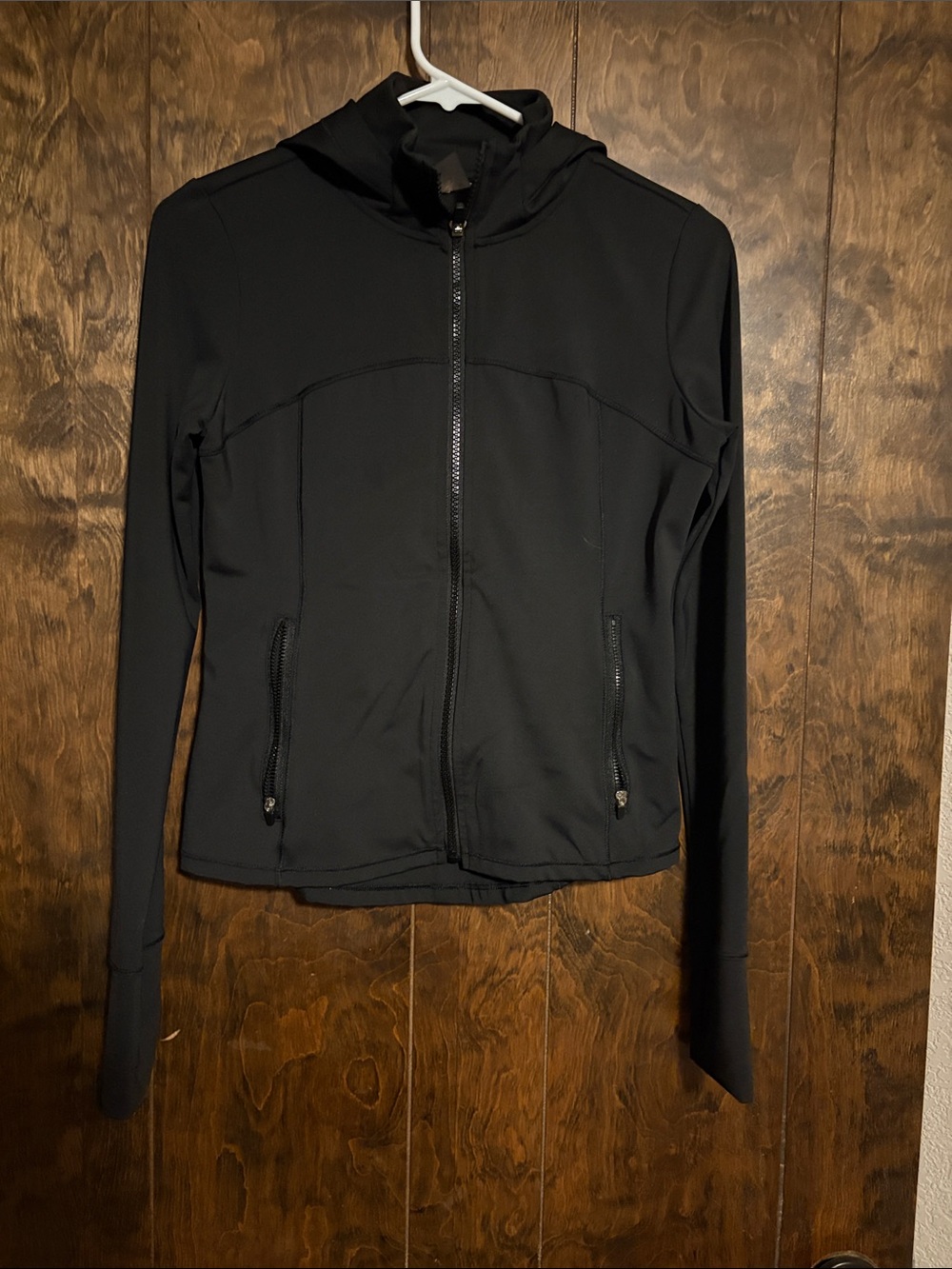Black Hooded Zip Jacket for Women - Athletic Bomber Style